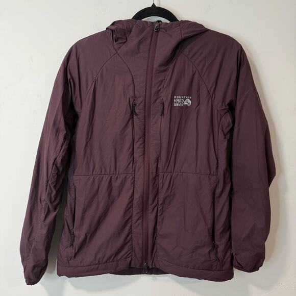 Mountain Hardwear Women's Core Air Shell Warm Jacket Hoodie Plum Purple Small - Picture 1 of 9